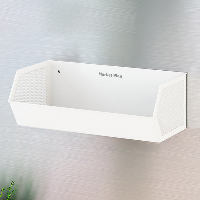 마켓플랜 냉장고 자석 와이드 다용도 수납 선반, 화이트, 1개