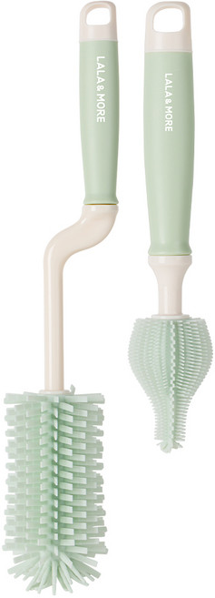 라라앤모어 말랑 실리콘 회전형 세척솔 + 젖꼭지솔 세트, 라이트민트, 1세트
