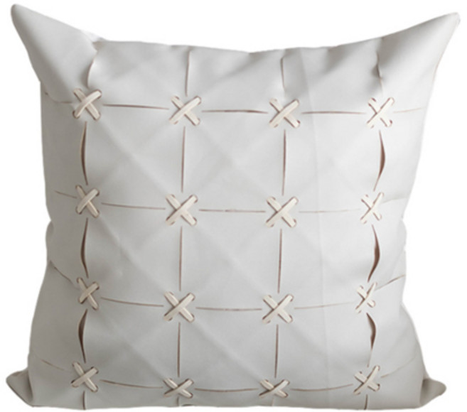 JCP 크로스 패치 레더 쿠션커버