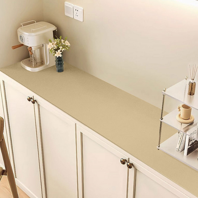 지앤와이 무지 방수 서랍장 캐비닛 매트, 밀크티, 1개