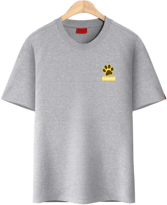 다꾸앙 남성용 통기성 반팔티 풋프린트 라운드넥 반팔 티셔츠 D04DKA_DU2764