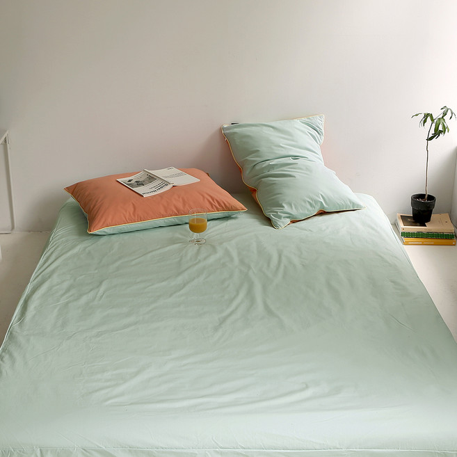 컬러샌드 60수 고밀도워싱 순면 홑겹 매트리스 커버