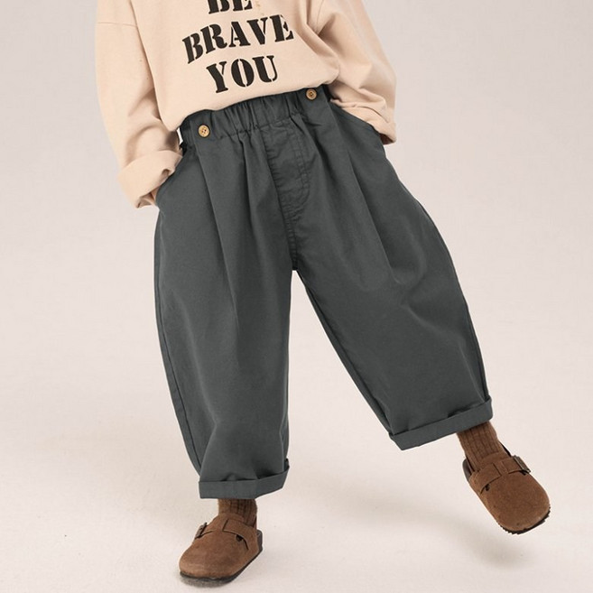 이유몽 남아용 미카도 밴딩 캐주얼 와이드 배기 팬츠