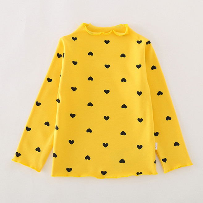 조이멀티 여아용 블랙하트 반목 긴팔 날라리 티셔츠