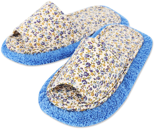 라이펀 극세사 청소 실내화 알장미, 1개, 블루