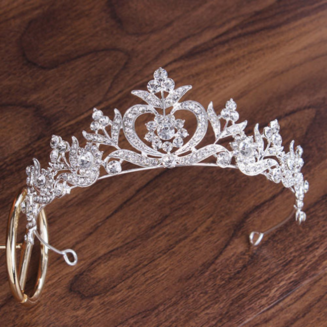 에스텔라 셀프웨딩 헤어 쥬얼리 티아라 vvw529, 실버, 1개