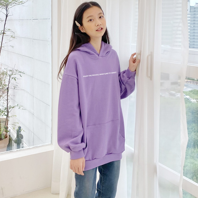 제니키즈 여아용 오버핏 스위트후드티