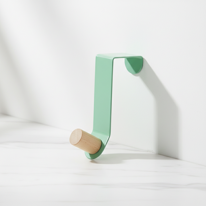 마켓피아 행거 다용도 옷 모자 도어훅, 그린, 1개