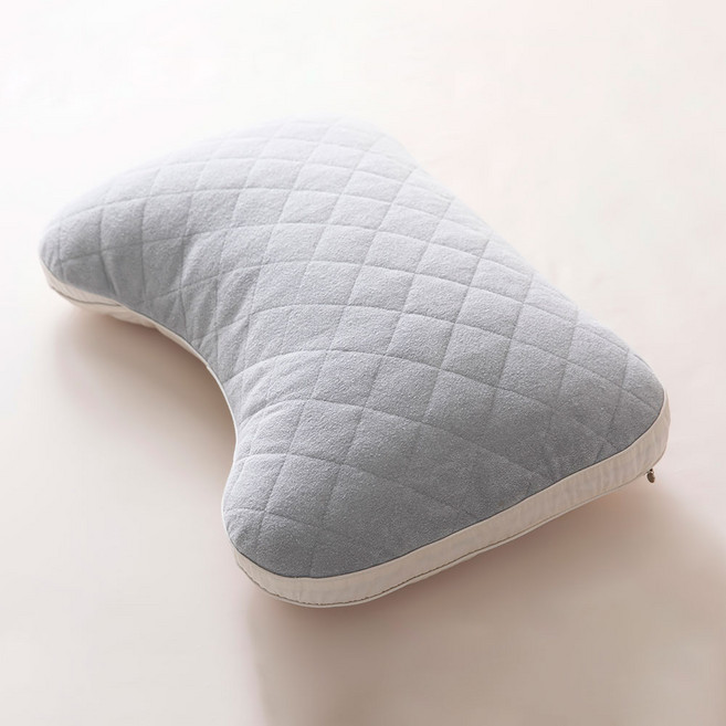기절베개 테리타올 베개솜 + 베개커버 세트, 그레이, 1개