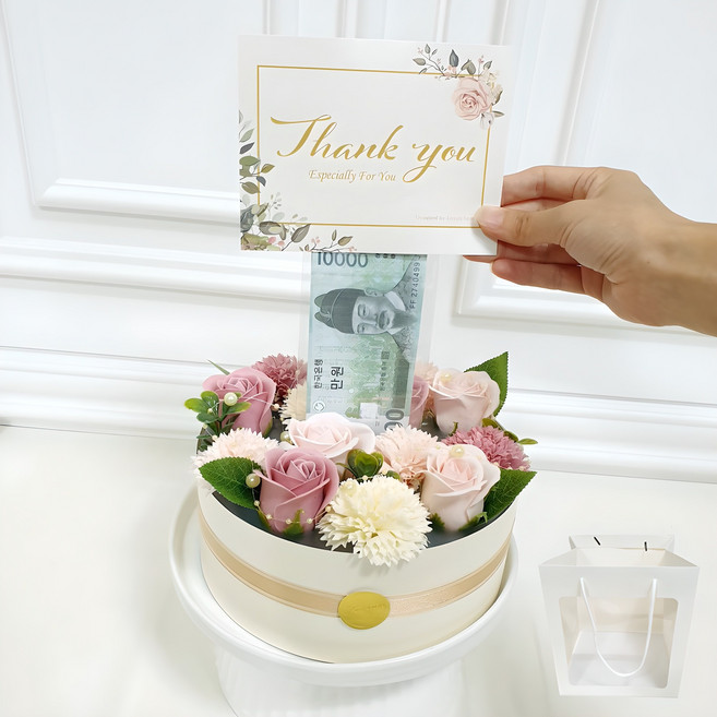 LOVELY FARM 香皂花抽錢蛋糕, 1組, 粉紅