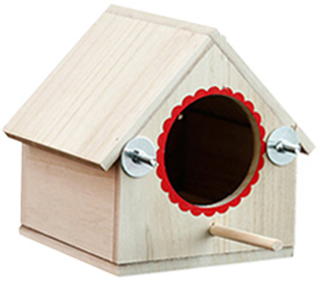 더플로우컴퍼니 귀욤 팡팡 앵무새 조류 번식 부화 원목 하우스 중형, C타입, 1개