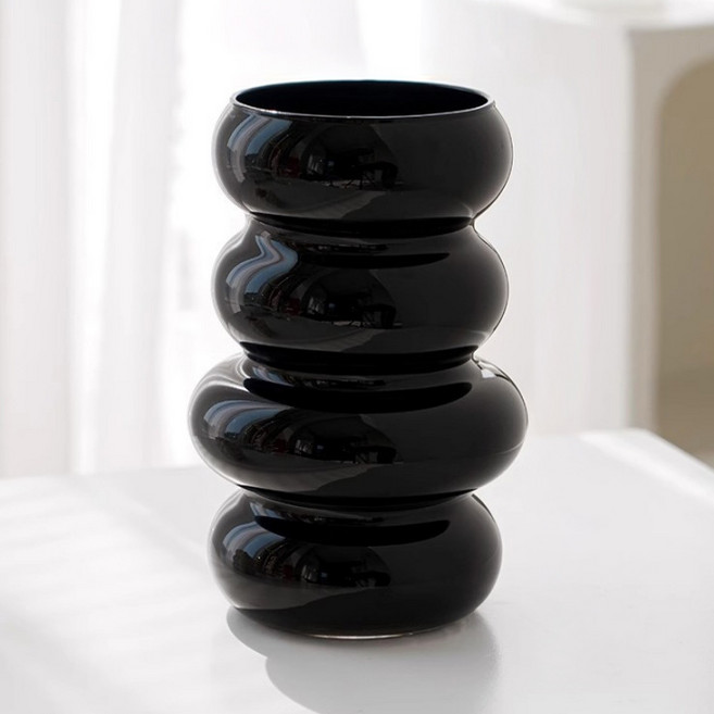 미르노아 볼록이 유리 화병 MMM3509, 블랙
