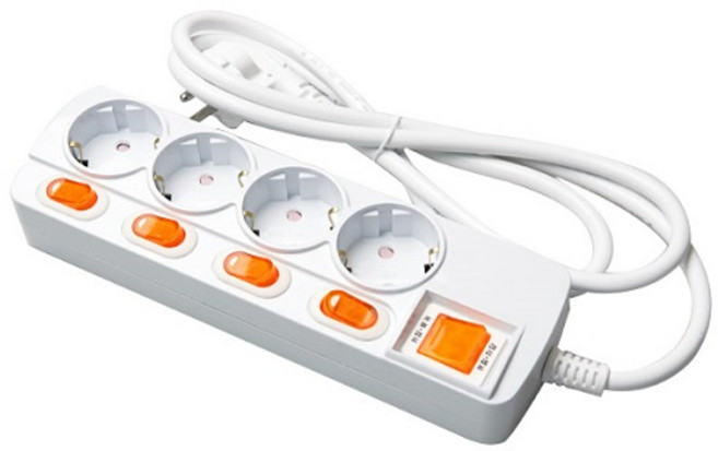 메이프 개별 스위치형 멀티탭 4구, 1.5m, 1개