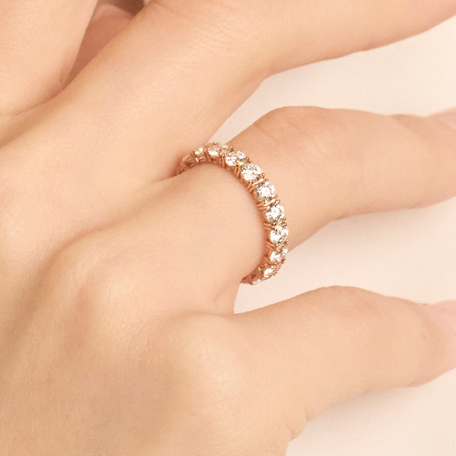 새미쥬얼리 여성용 14k 아이스큐브 1부 모이사나이트 반지 + 쇼핑백 세트