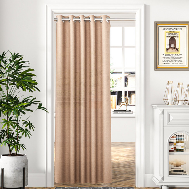 Ecster 現代簡約穿環式門簾 空間分隔遮擋簾, 米色