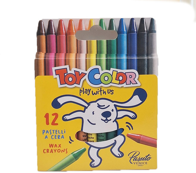 TOY COLOR 無毒安全油蠟筆, 12色, 1入