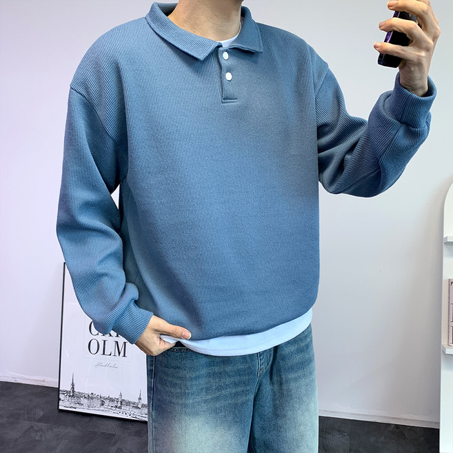 콘피아르 투버튼 카라 니트 맨투맨 TC9008