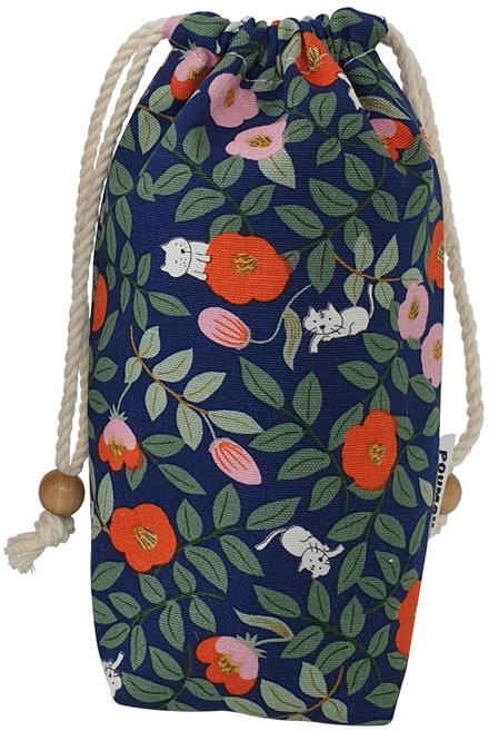 파우마우 보틀 파우치 350ml, 꽃숨냥 네이비, 1개