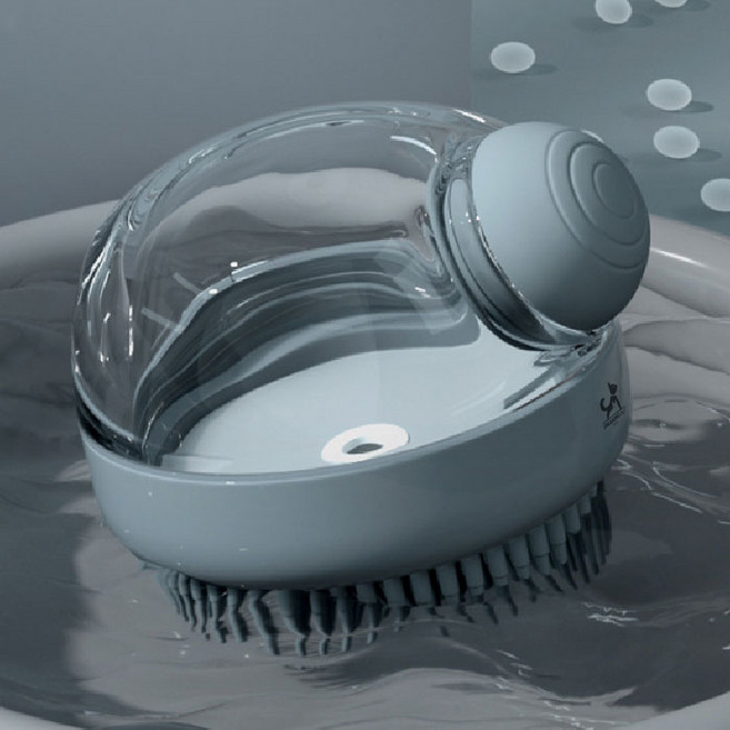 딩동펫 반려동물 행성 목욕 브러쉬 8.5 x 7 cm, 그레이, 1개