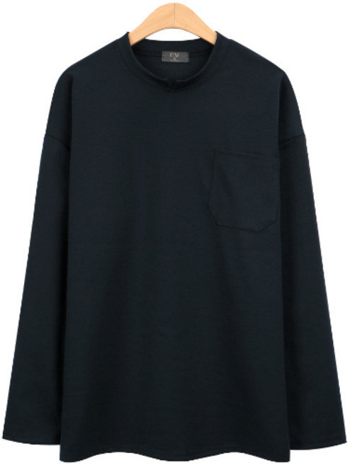 후리스타일 남성용 컷팅 V넥 포켓 라운드 긴팔