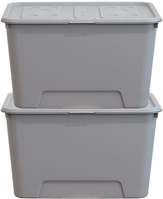 보노하우스 탑백 리빙박스, 그레이, 2개