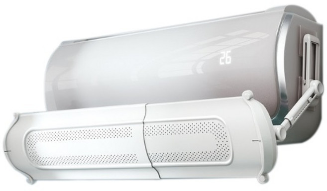 더벨라 간편설치 벽걸이형에어컨 무풍 패널 윈드가드 화이트