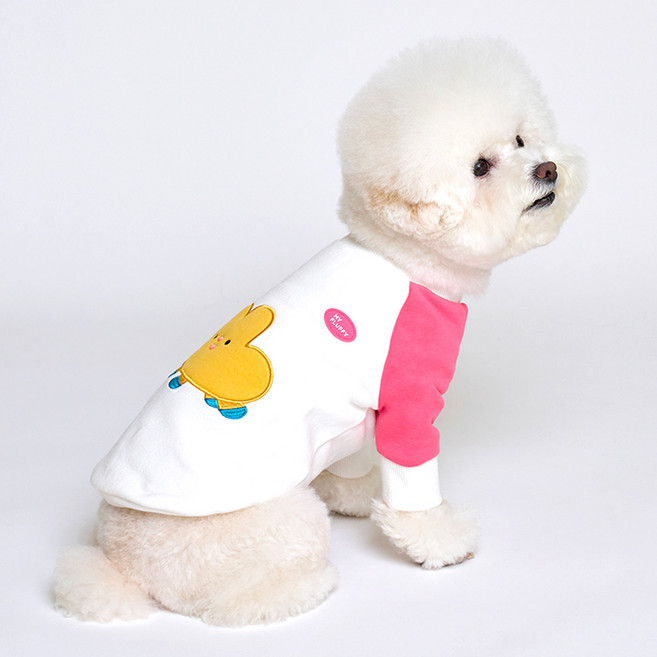 마이플러피 강아지 플로미 맨투맨, 옐로우핑크