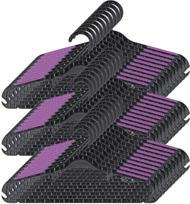 보네르하우스 심플 튼튼논슬립 옷걸이 (국내자체생산), 퍼플, 100개