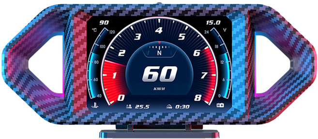 FLYone P26 汽車抬頭顯示器 OBD2 + GPS 雙系統多功能 坡度儀 加速度計, 1個, 黑色