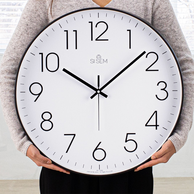시셈 무타공 인테리어 무소음 벽시계 초대형 50cm SS-1004 고딕, 블랙
