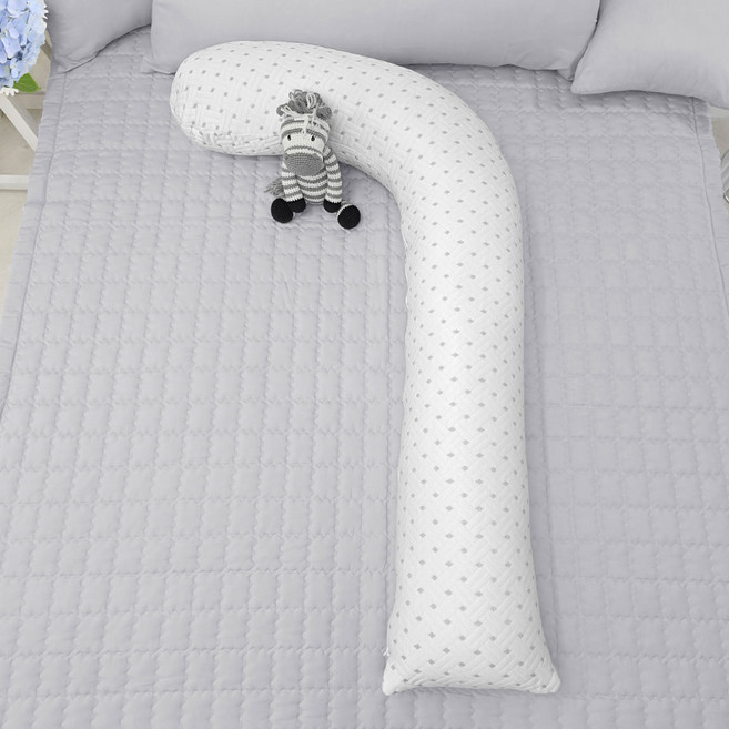 베드앤데코 국내 제조 더위타파 냉감 지팡이 바디필로우 솜포함, 화이트