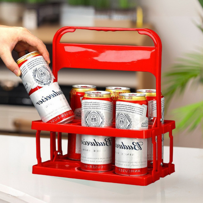 커피 음료 캔 컵 접이식 캐리어, 레드, 1단, 1개