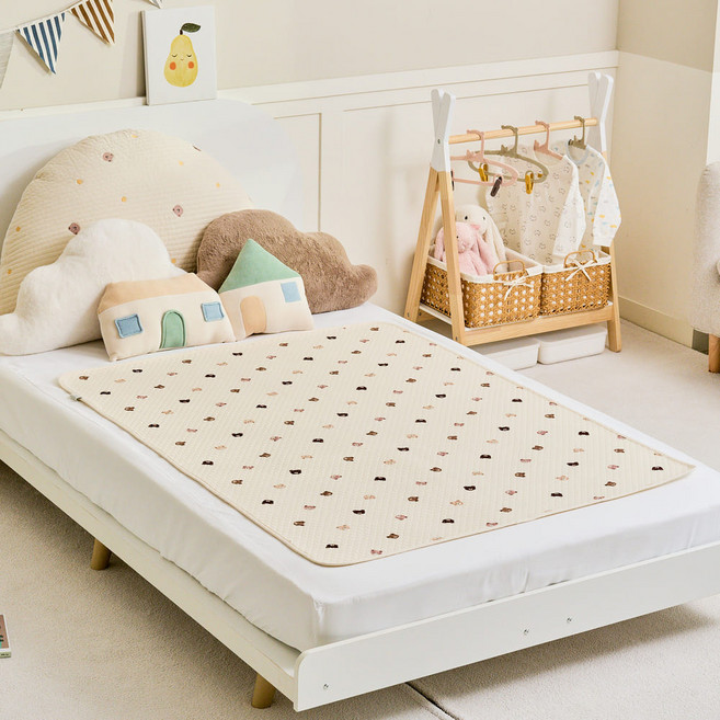 아가짱 유아용 논슬립 순면 방수요, 곰돌이, 1개