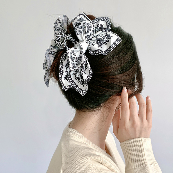 스타일플래닛 페이즐리 빅 리본 헤어 집게핀