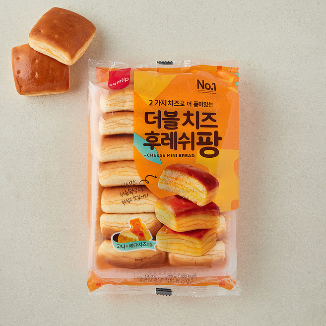 삼립 더블 치즈 후레쉬팡, 20g, 1개, 14개입