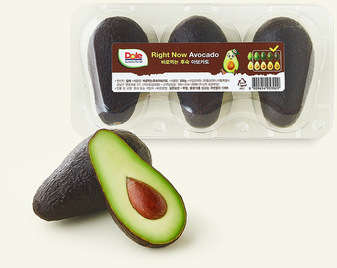 Dole 칠레산 Right Now 바로먹는 후숙 아보카도, 500g, 1개