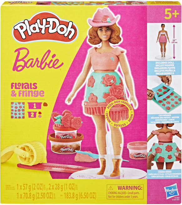 Hasbro 孩之寶 Play-Doh 培樂多 芭比娃娃時尚設計師組, 183.8g, 田園風格, 1盒
