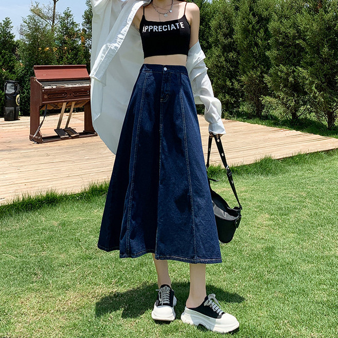 MarketA 女款 Maybe 牛仔傘狀長裙