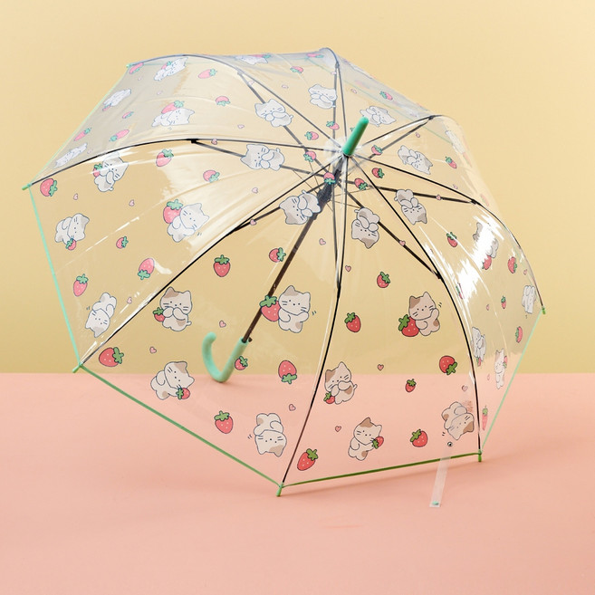 버터 모던하우스 딸기 밀크캣 POE 투명우산