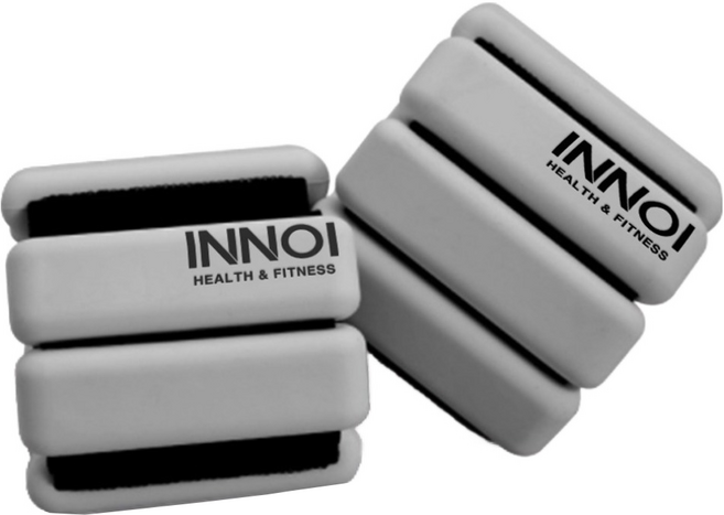 INNOI 矽膠負重手環 腕帶沙包 2入組, 灰色, 1800g