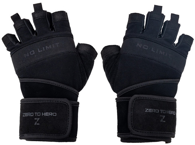 ZERO TO HERO 經典健身手套, 黑色, 1雙