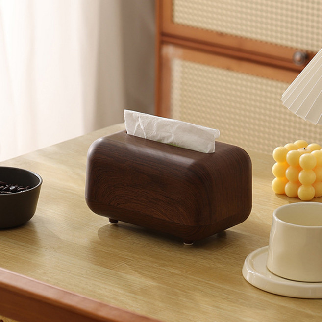 미르노아 나무결 티슈 케이스 MMM3496, 월넛, 1개