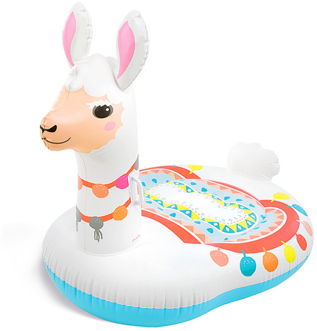 Intex 充氣草泥馬坐騎游泳圈, 羊駝 白色, 1個