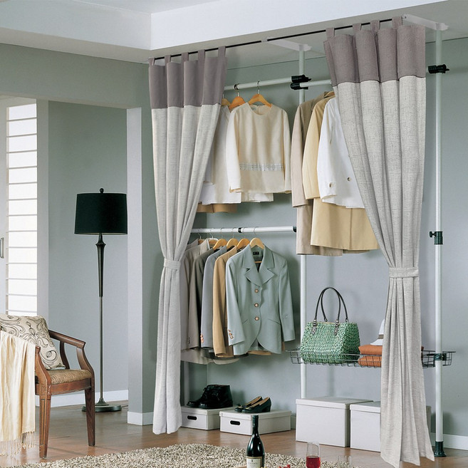 가화홈시스 고급커튼형 행거 3단 LB3301SDC_G, 아이보리