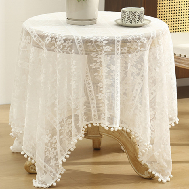 GUNU 홈카페 인테리어 촬영 소품 레이스 테이블보, 타입A, 1개, 90 x 90 cm