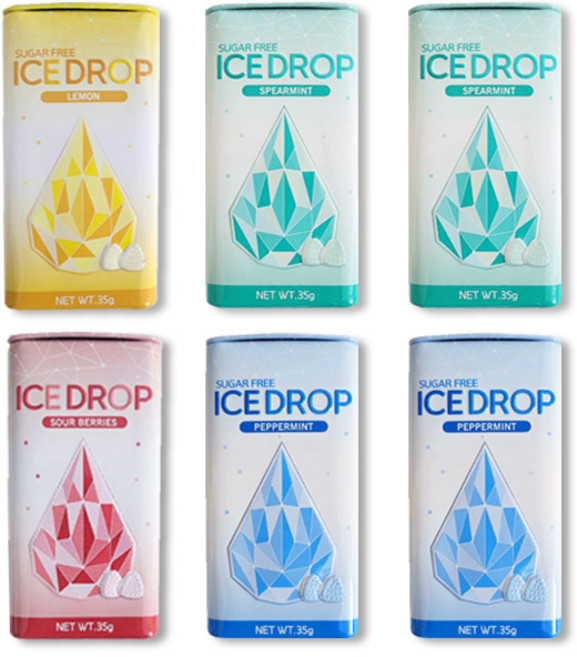 아이스 드롭 캔디 스피아 민트 35g x 2p + 페퍼민트 35g x 2p + 사워베리 35g + 레몬 35g 세트, 1세트