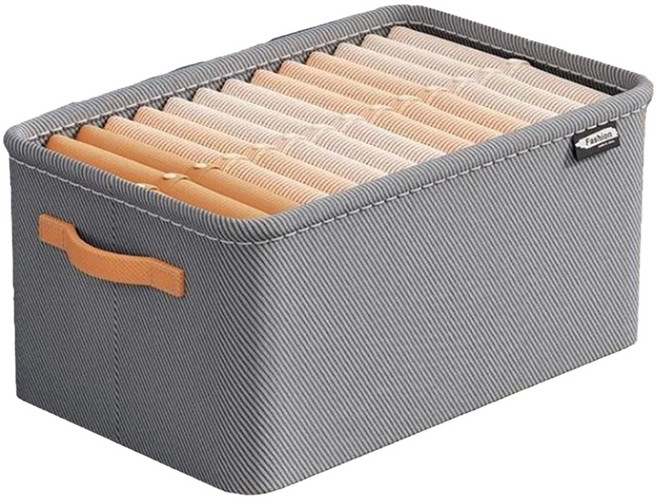 withWIN 부직포 접이식 리빙박스, 그레이, 중형(35 x 25 x 22 cm), 1개
