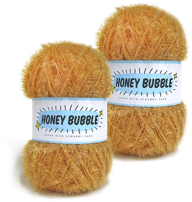 니뜨 날개사 허니 버블 수세미실 90g + 도안, 2개, 37카멜