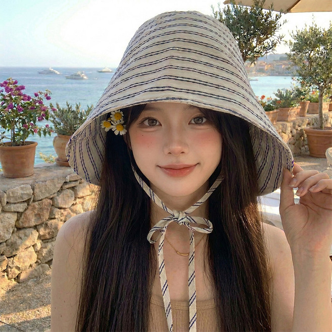 DM 스트라이프 버킷햇 D264-0053BU