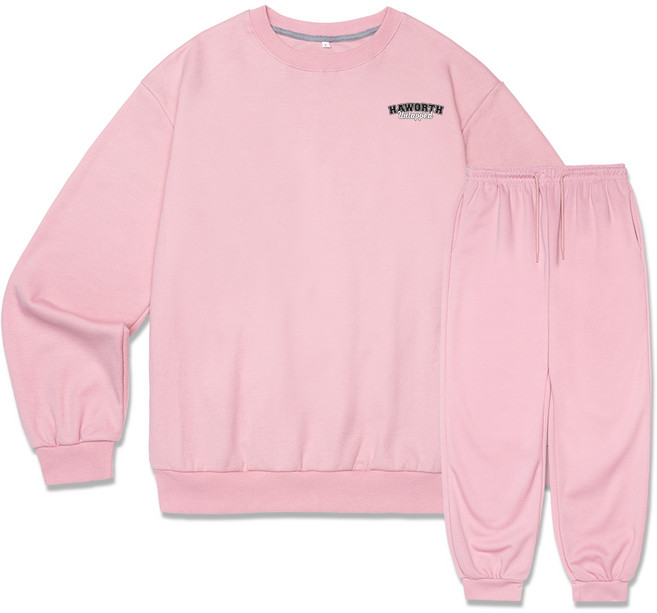 언탭트 남성용 빅사이즈 하워스 스몰로고 맨투맨 + 조거팬츠 세트